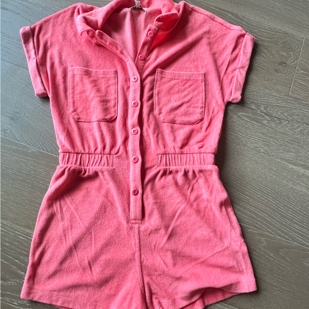 NWT terry coral Z Supply romper. (Shorts)